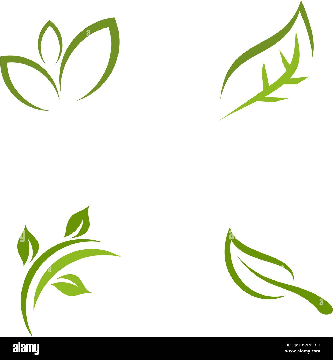 Green leaf icon logo design inspiration vector illustration template ...