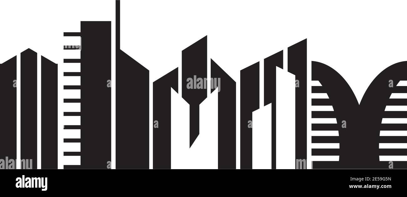 City scape inspiration illustration logo design vector template Stock Vector