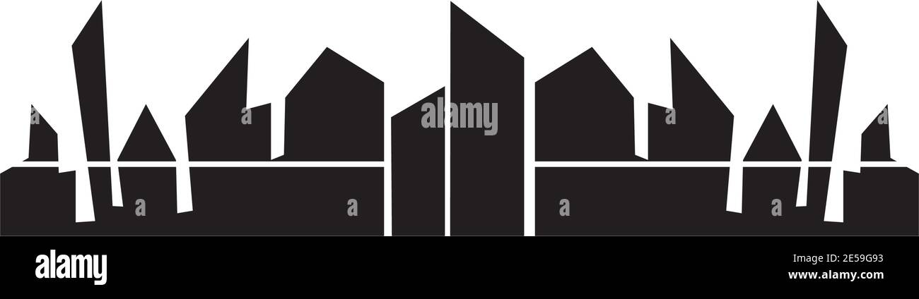 City scape inspiration illustration logo design vector template Stock Vector