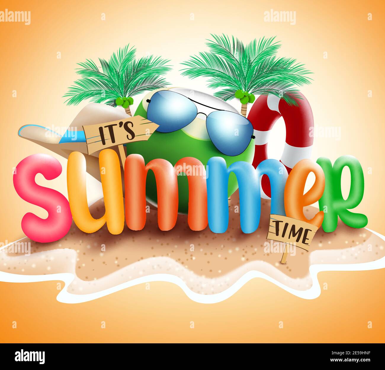 Its summer time Royalty Free Vector Image - VectorStock