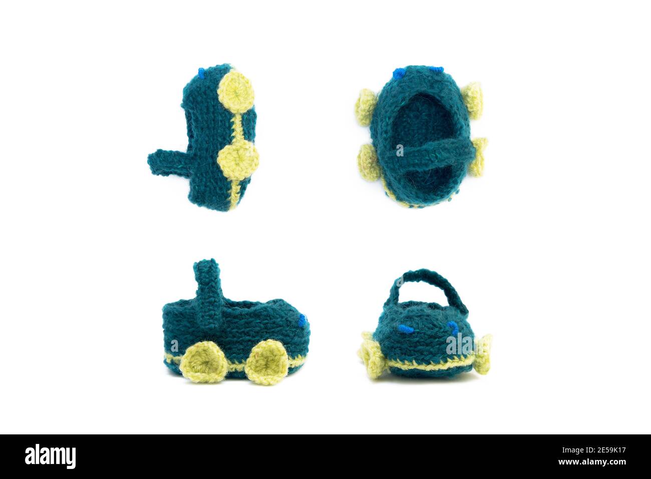 Handmade knitted shoes set for small children. Adorable newborn baby ...