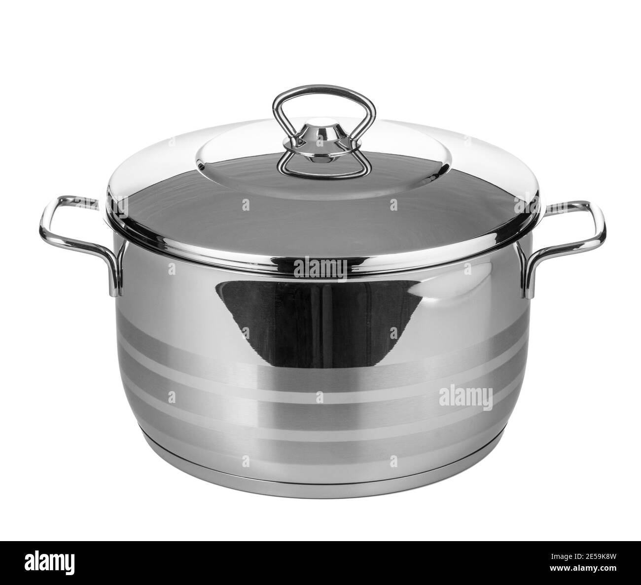 Stainless steel pot isolated on white background Stock Photo Alamy
