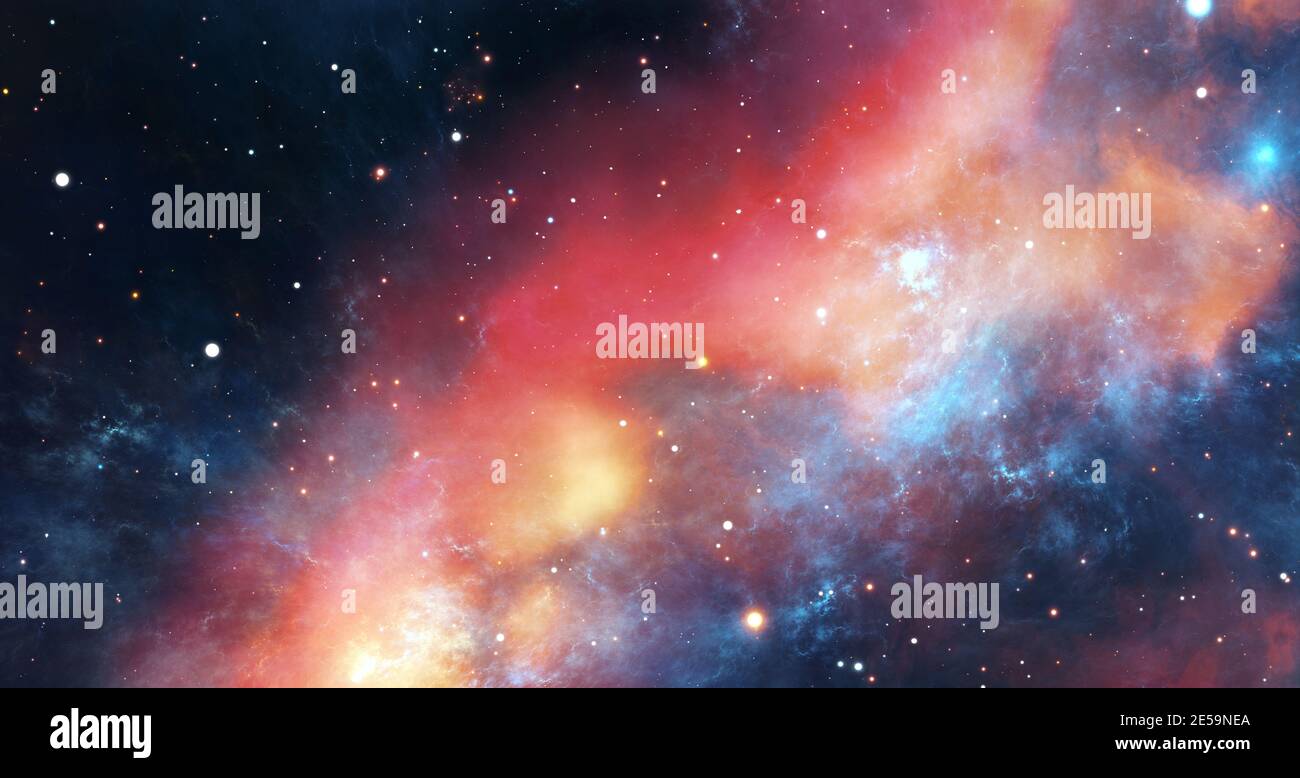 Interstellar cloud of dust and gas. Extreme deep field. Nebula and