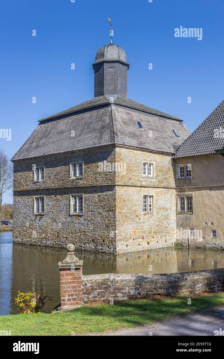Corner tower of the castle Westerwinkel in Ascheberg, Germany Stock Photo