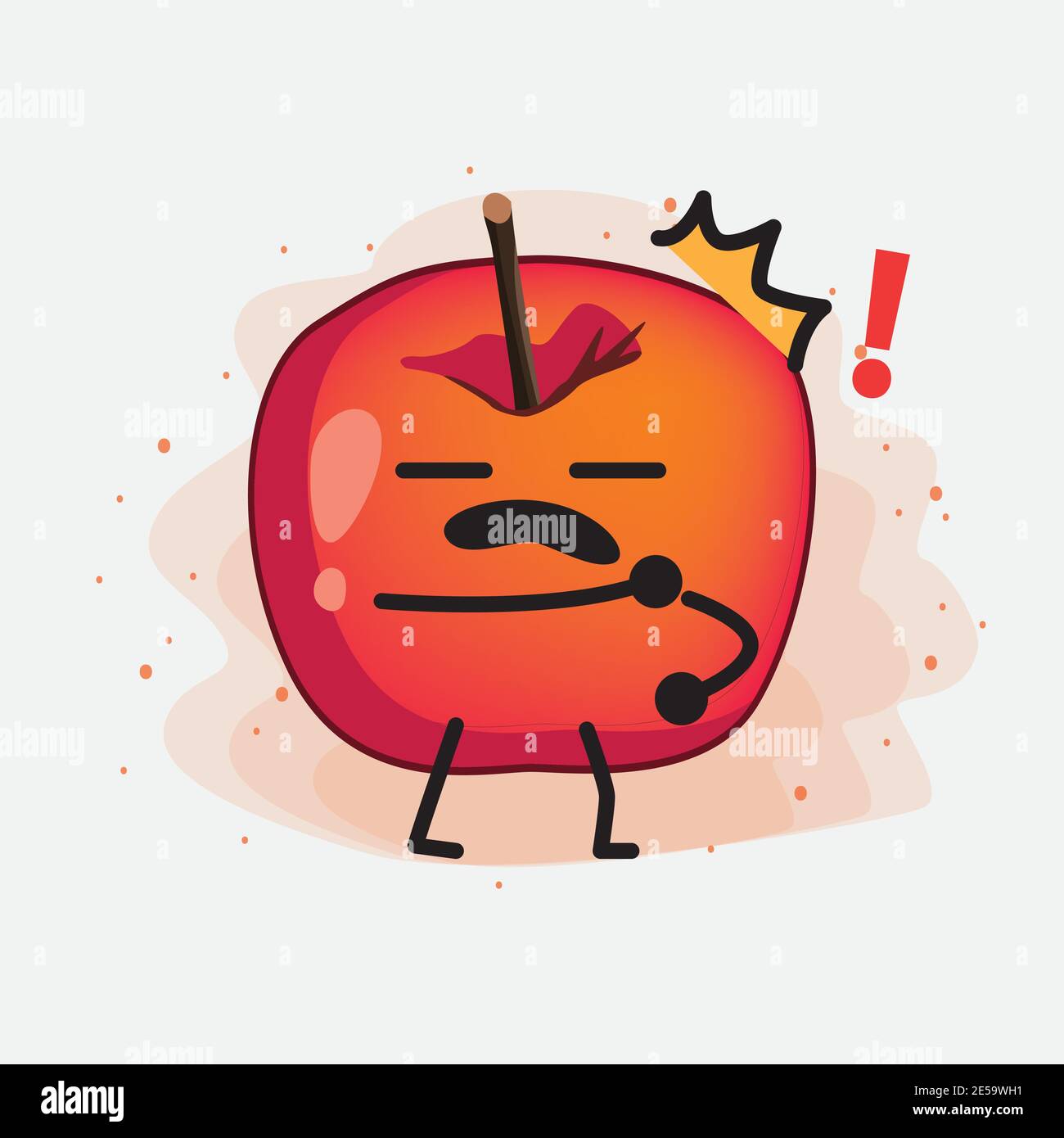 An illustration of Cute Crab Apple Vector Character Stock Vector Image