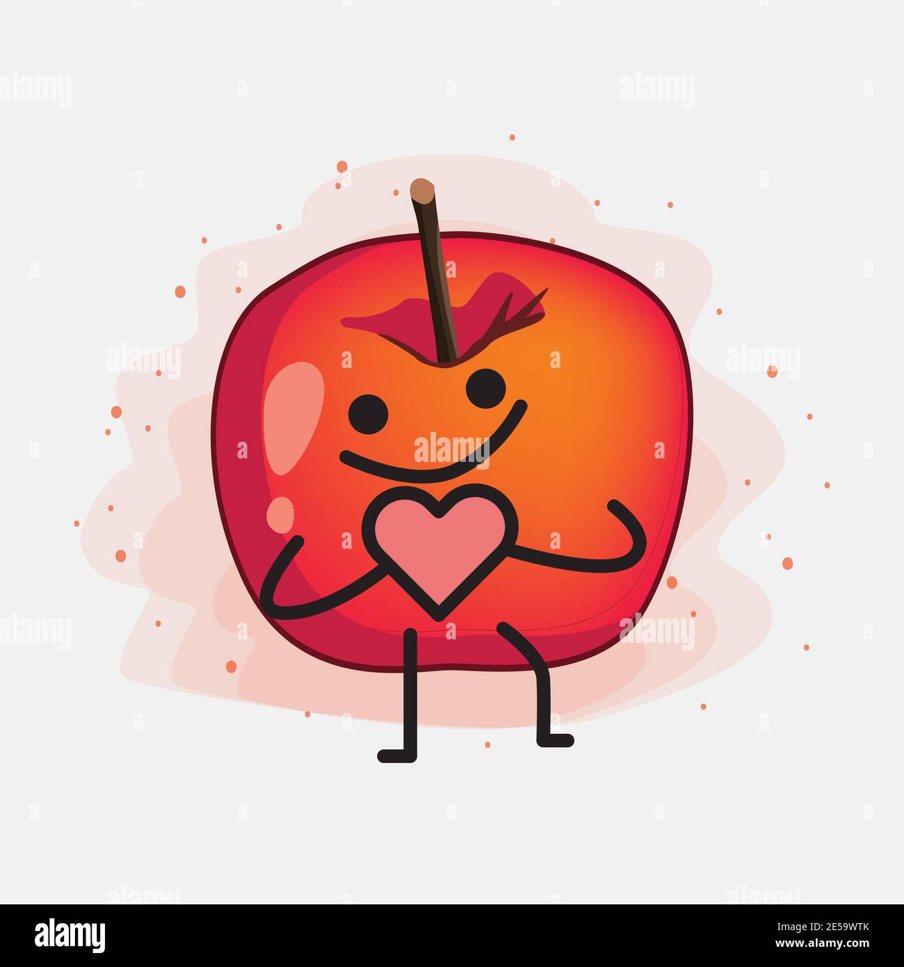 An illustration of Cute Crab Apple Vector Character Stock Vector Image
