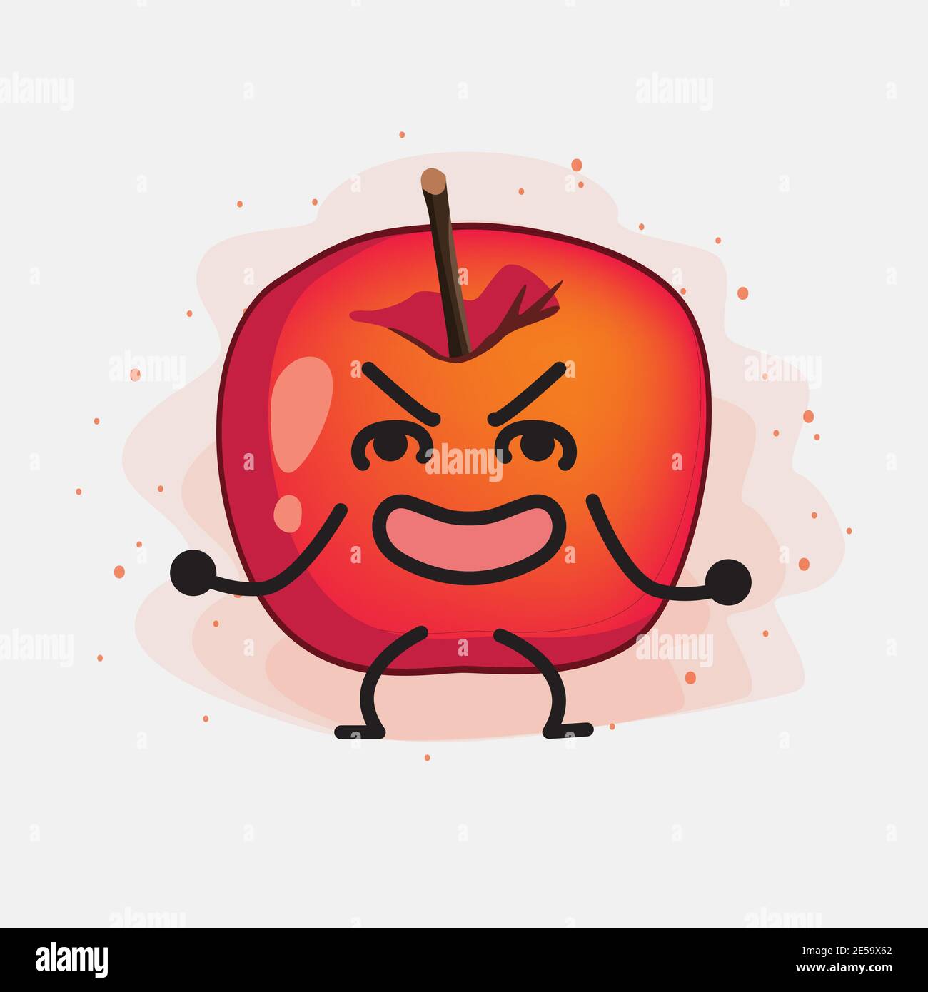 An illustration of Cute Crab Apple Vector Character Stock Vector Image