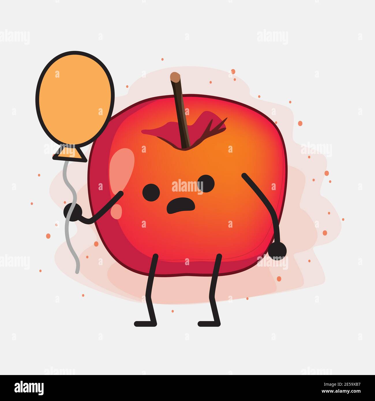 An illustration of Cute Crab Apple Vector Character Stock Vector Image