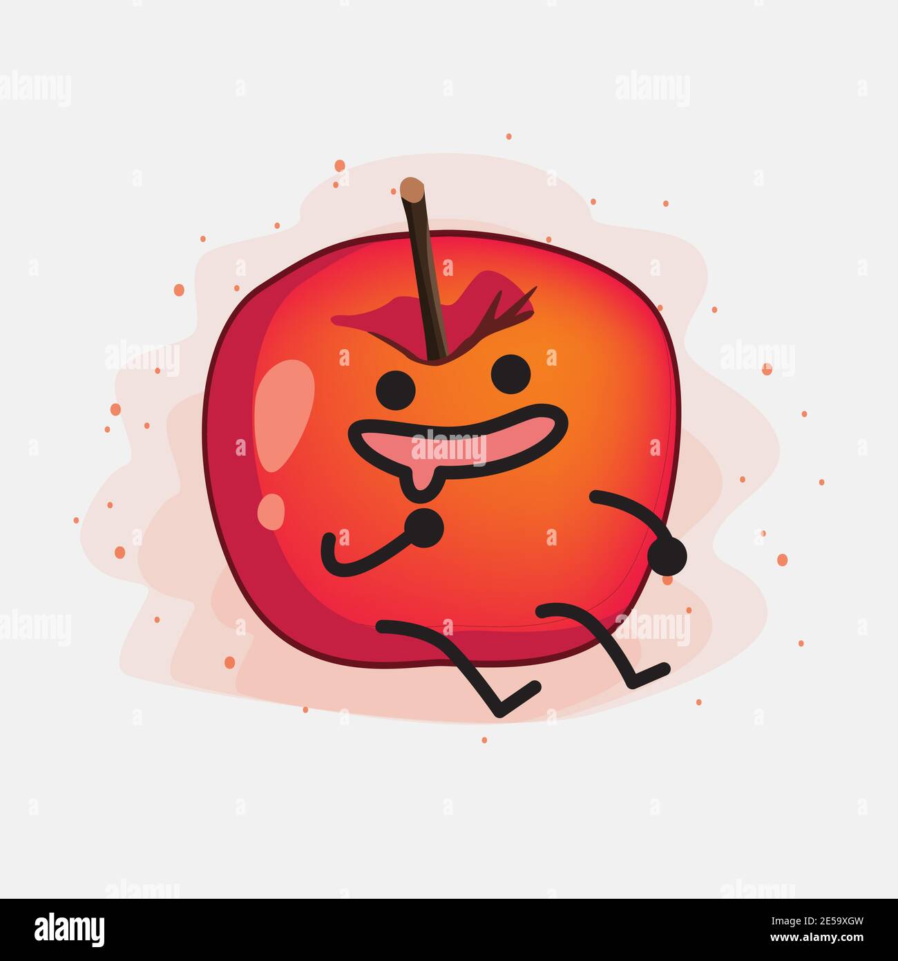 An illustration of Cute Crab Apple Vector Character Stock Vector Image