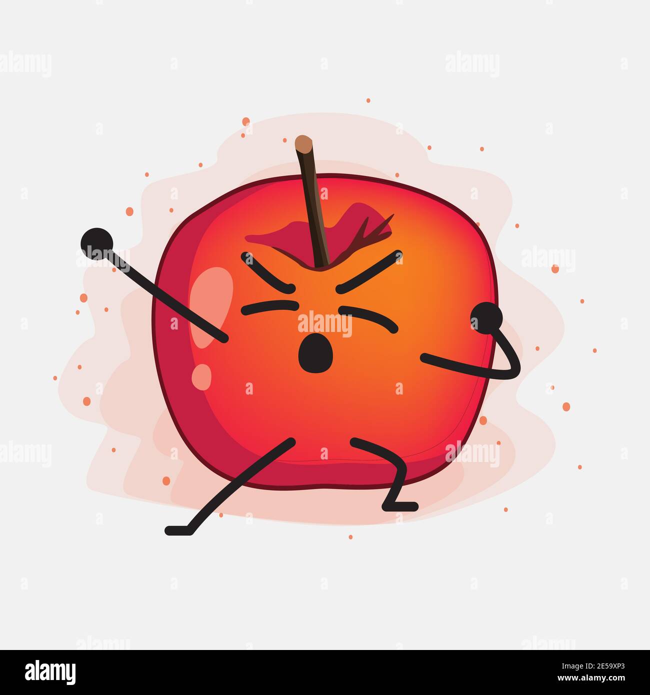 An illustration of Cute Crab Apple Vector Character Stock Vector Image