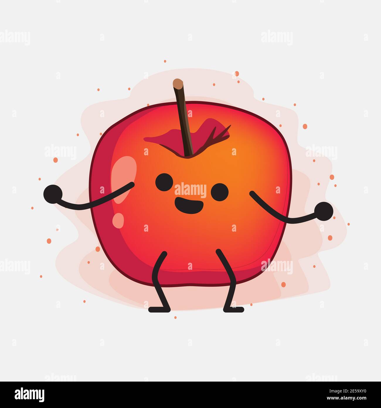 An illustration of Cute Crab Apple Vector Character Stock Vector Image