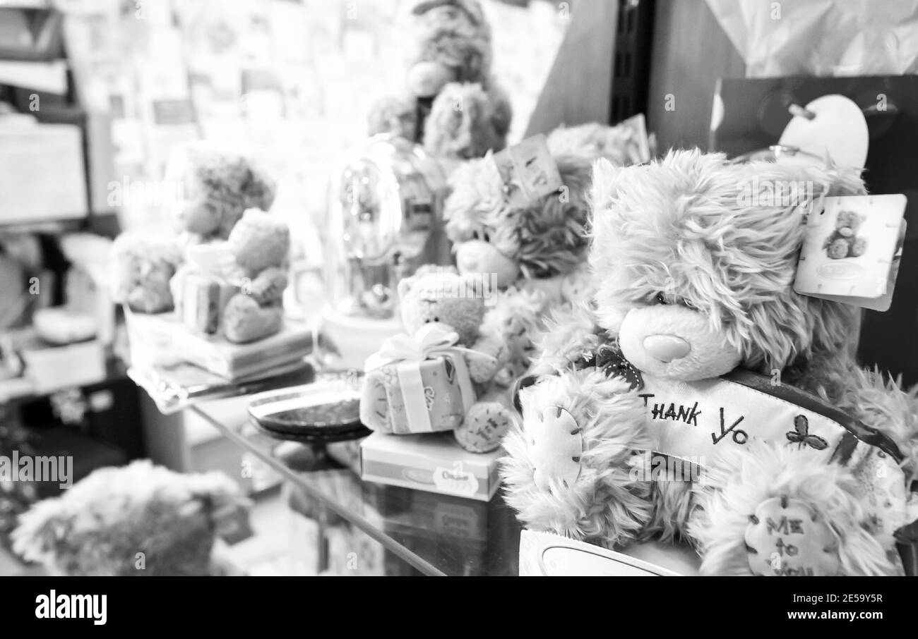 Soft toy store display Black and White Stock Photos & Images - Alamy