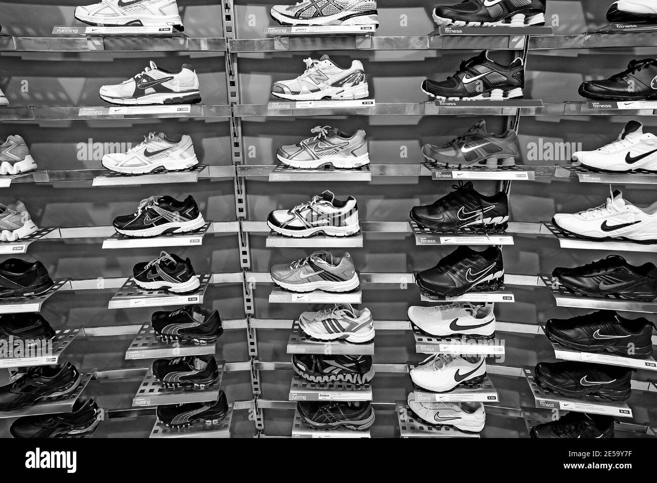 Nike outlet Black and White Stock Photos & Images - Alamy