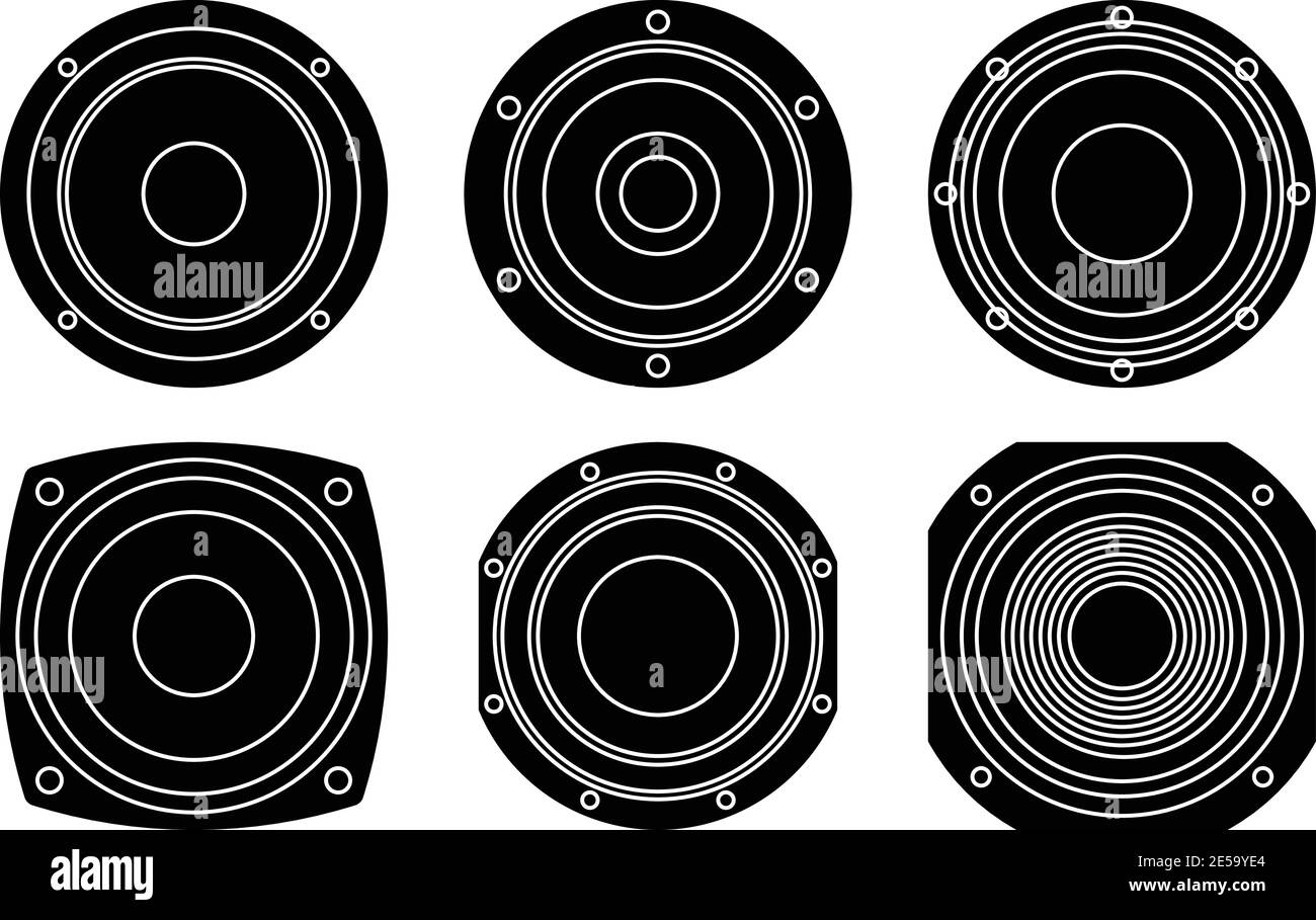 Set of speaker driver icons. Silhouette vector Stock Vector Image & Art