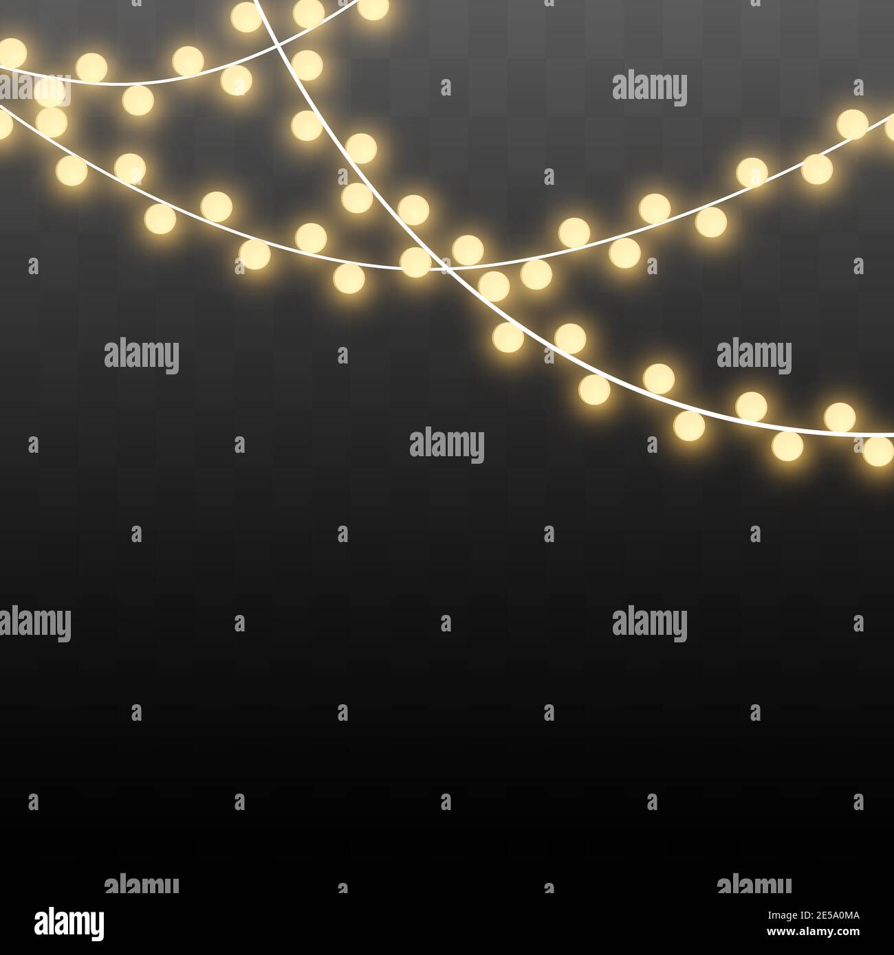 Christmas lights isolated on transparent background Stock Vector Image ...
