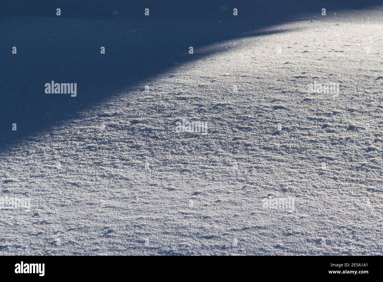 Texture with snow flake crystals on the ground Stock Photo