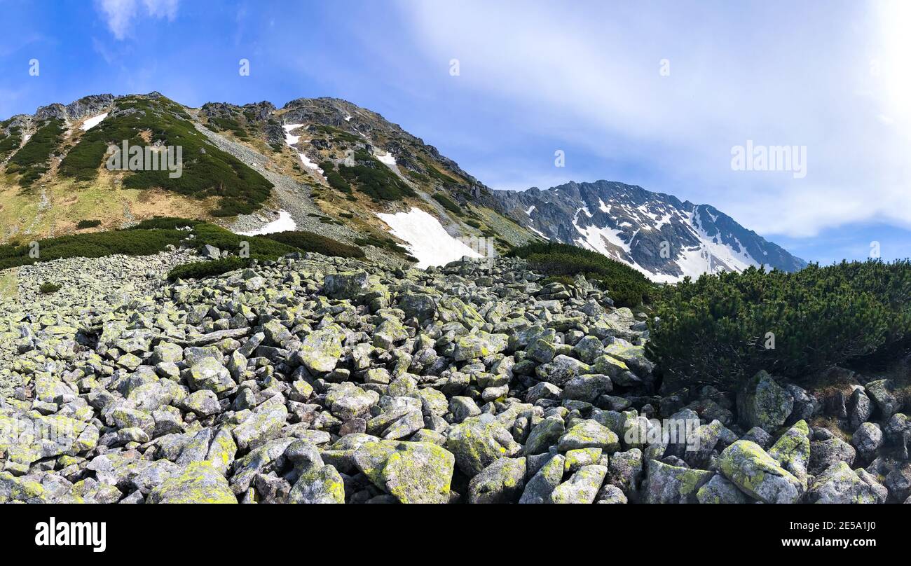 Rocky landscape in the area of the scenic Tatra Mountains, Poland Stock Photo