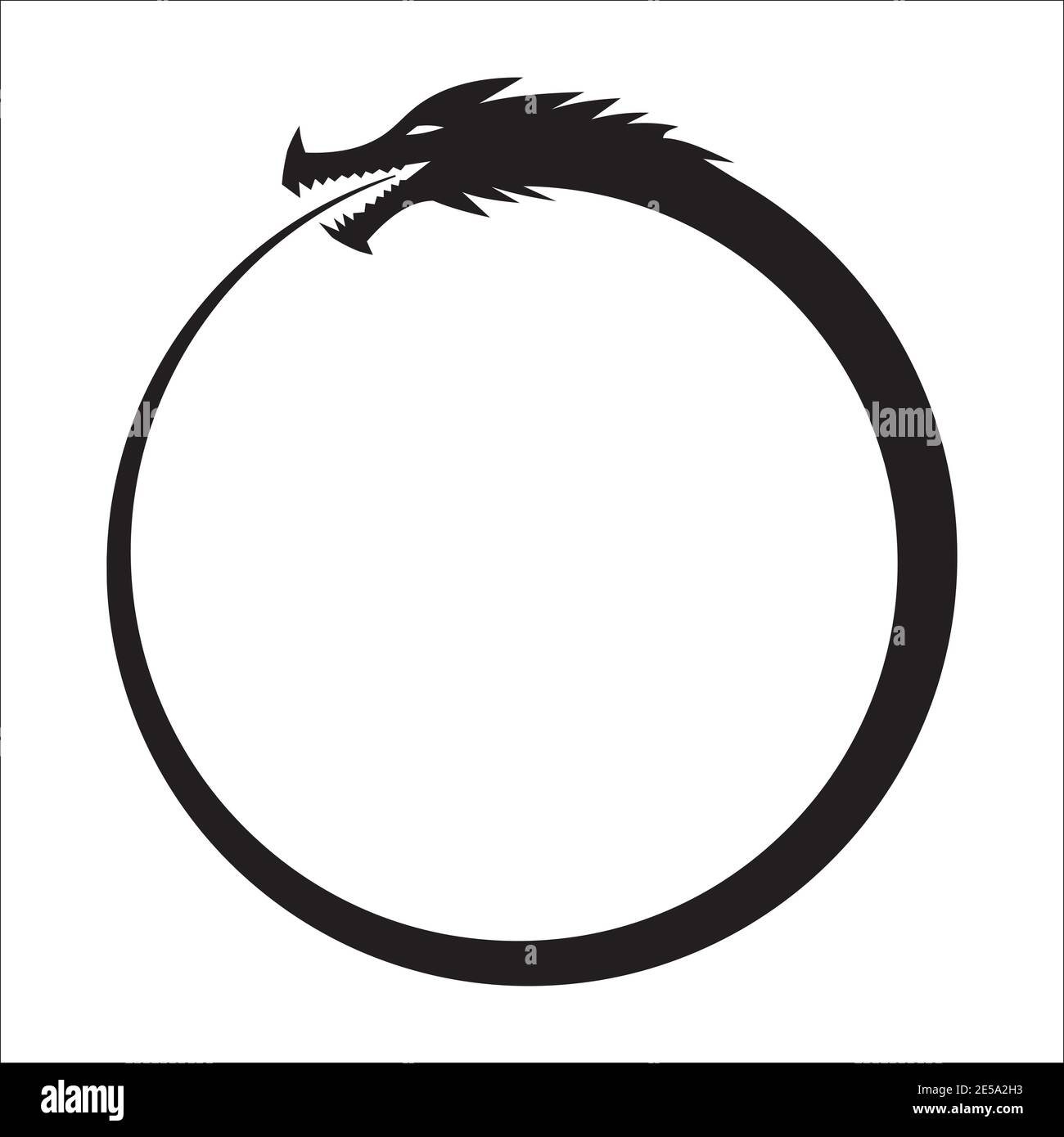 Ouroboros Infinity Symbol - black on white Stock Vector