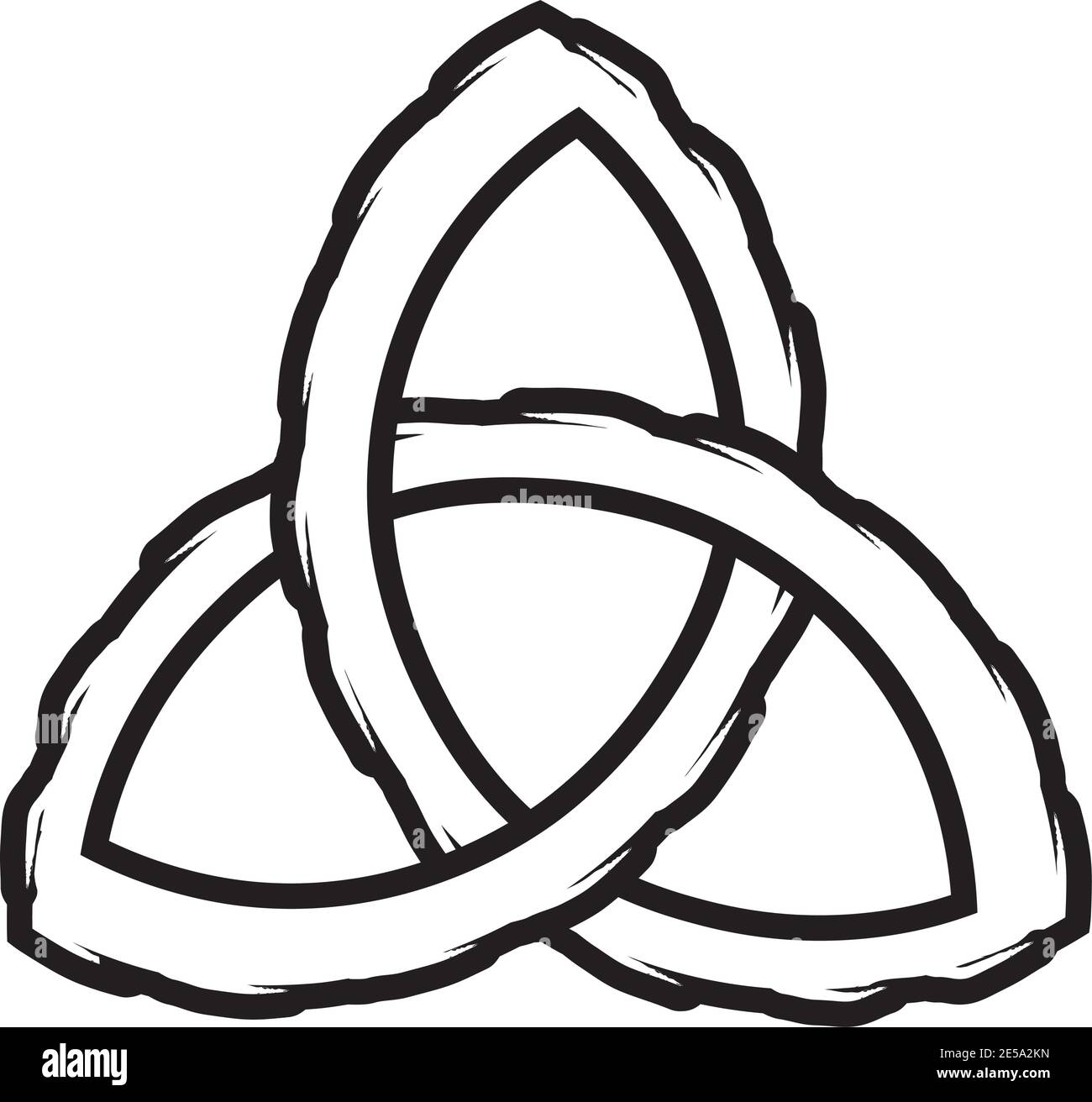 White Triquetra symbol outline style - white transparent background Stock Vector