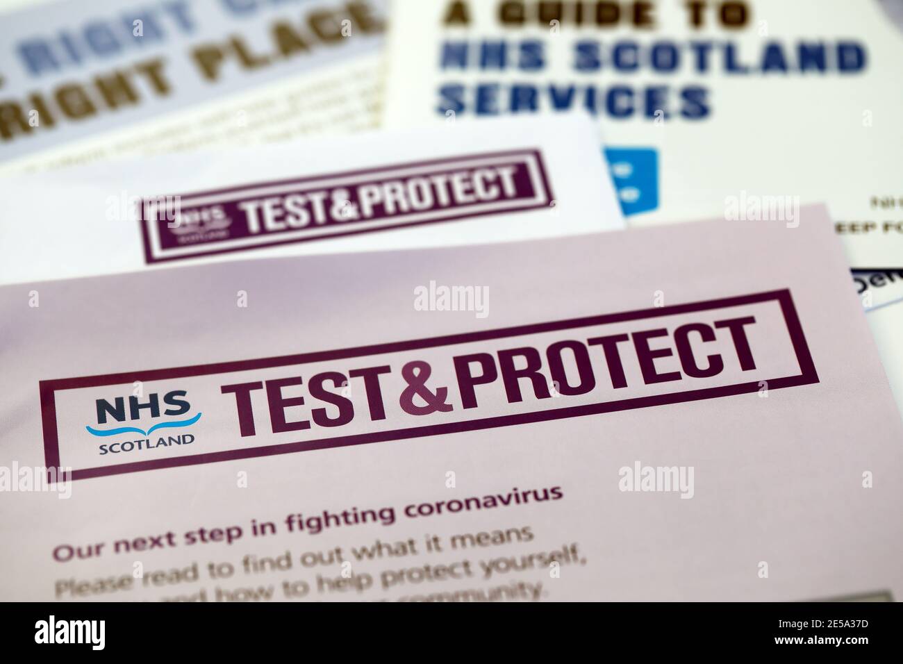Covid 19 Test & Protect NHS Scotland Stock Photo