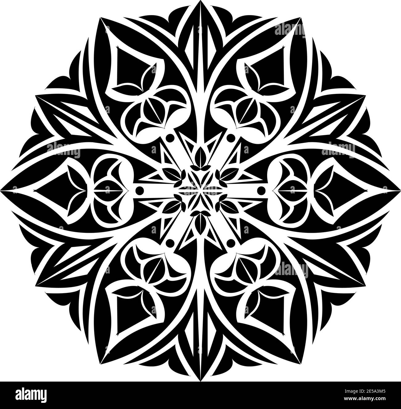 Black mandala isolated on a white background Stock Photo Alamy