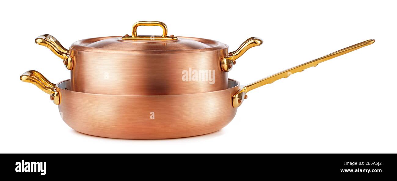 Clean and shiny copper pot isolated on white background Stock Photo Alamy