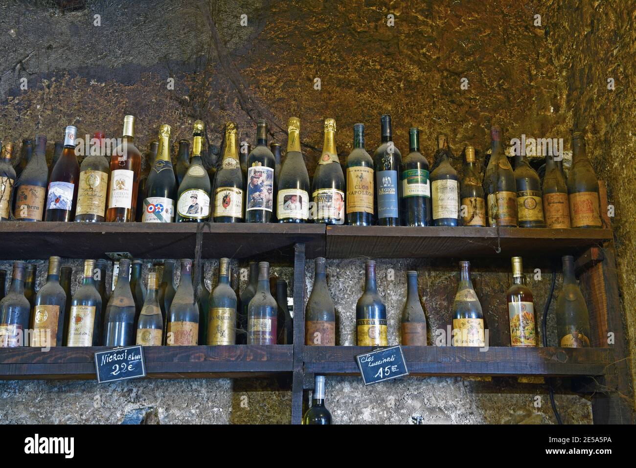 the Vieille Cave, two hundred years old wine store , France, Corsica, Corte Stock Photo