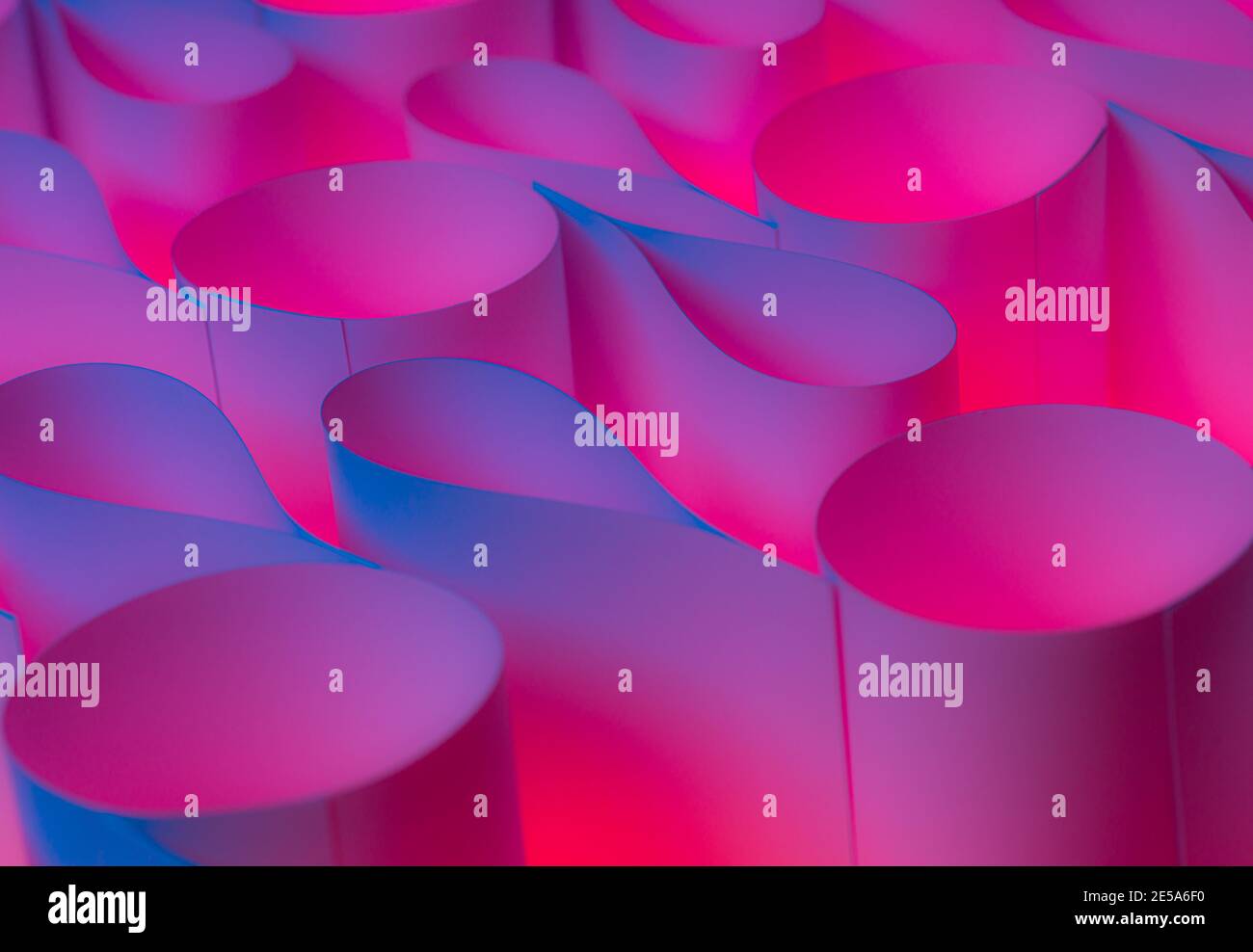 Abstract geometric background macro pattern funky neon lights Stock Photo