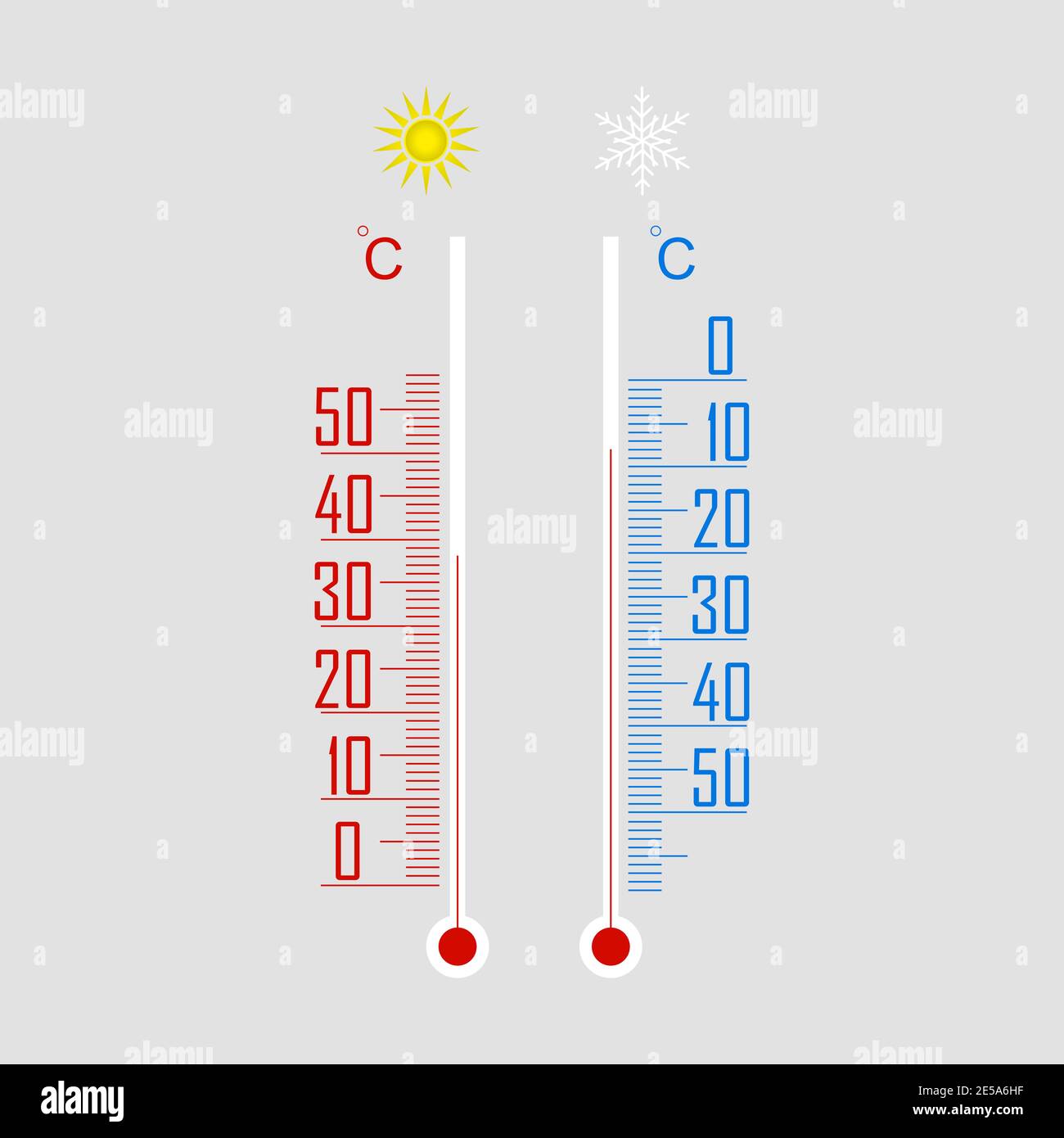 Thermometer icon. Measuring hot and cold temperature Stock Vector Image