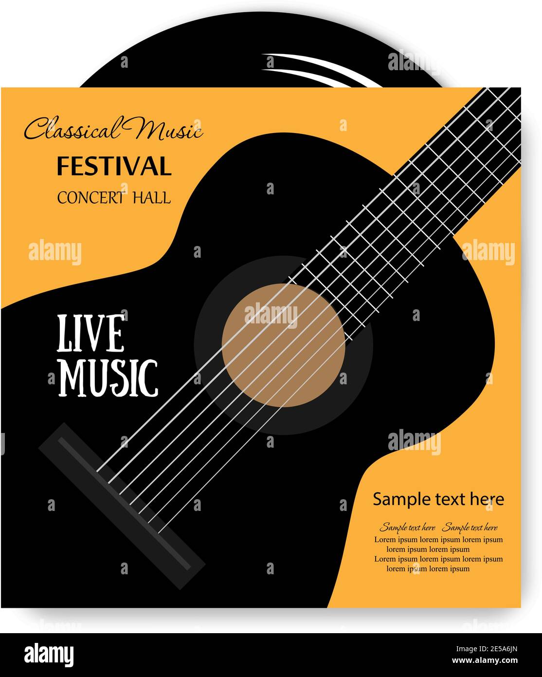 Vinyl disc in envelope, Music plate on white background. Abstract music Disk background Stock Vector