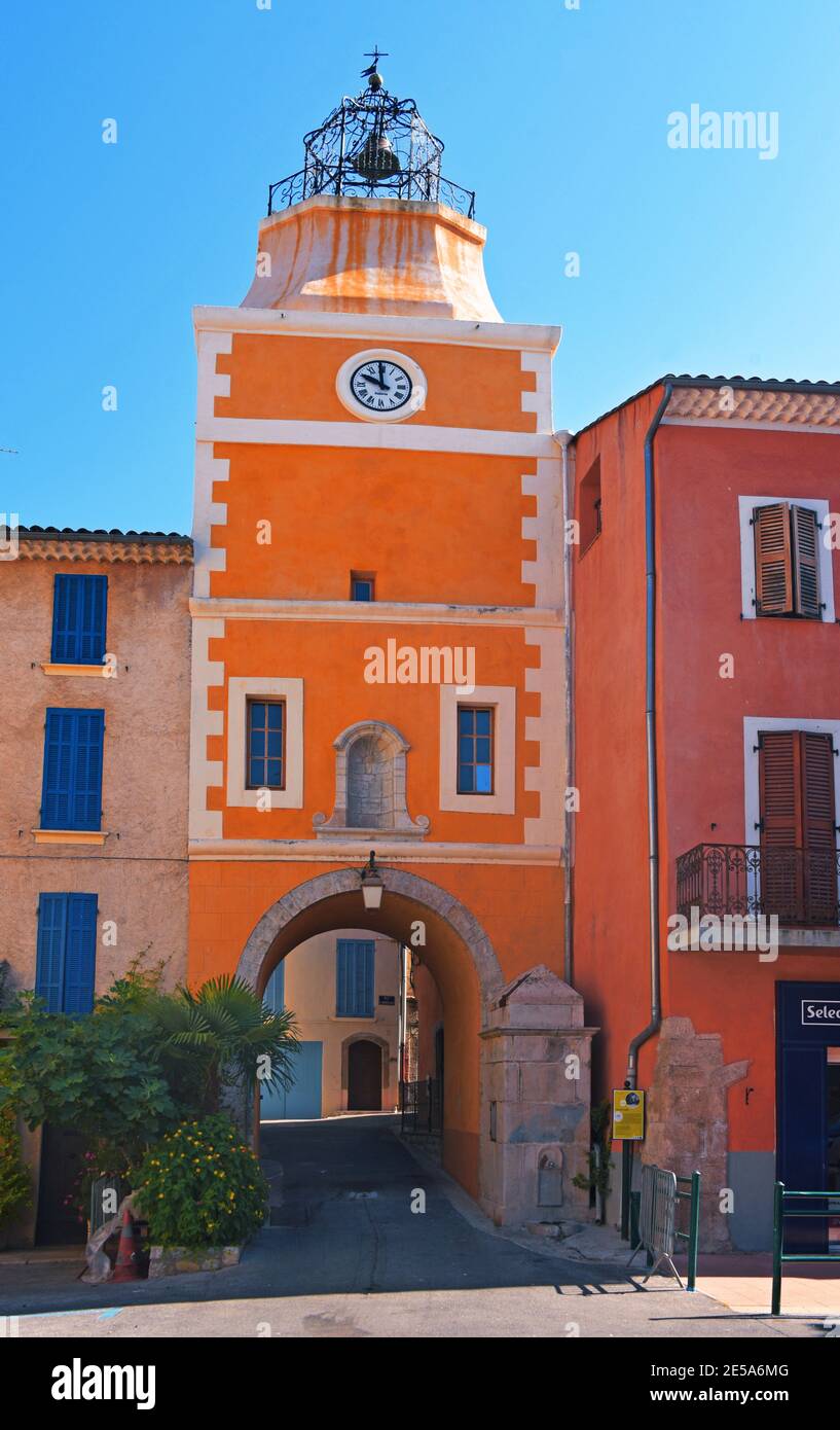 the clock tower, France, Provence, Dept Var, Carces Stock Photo