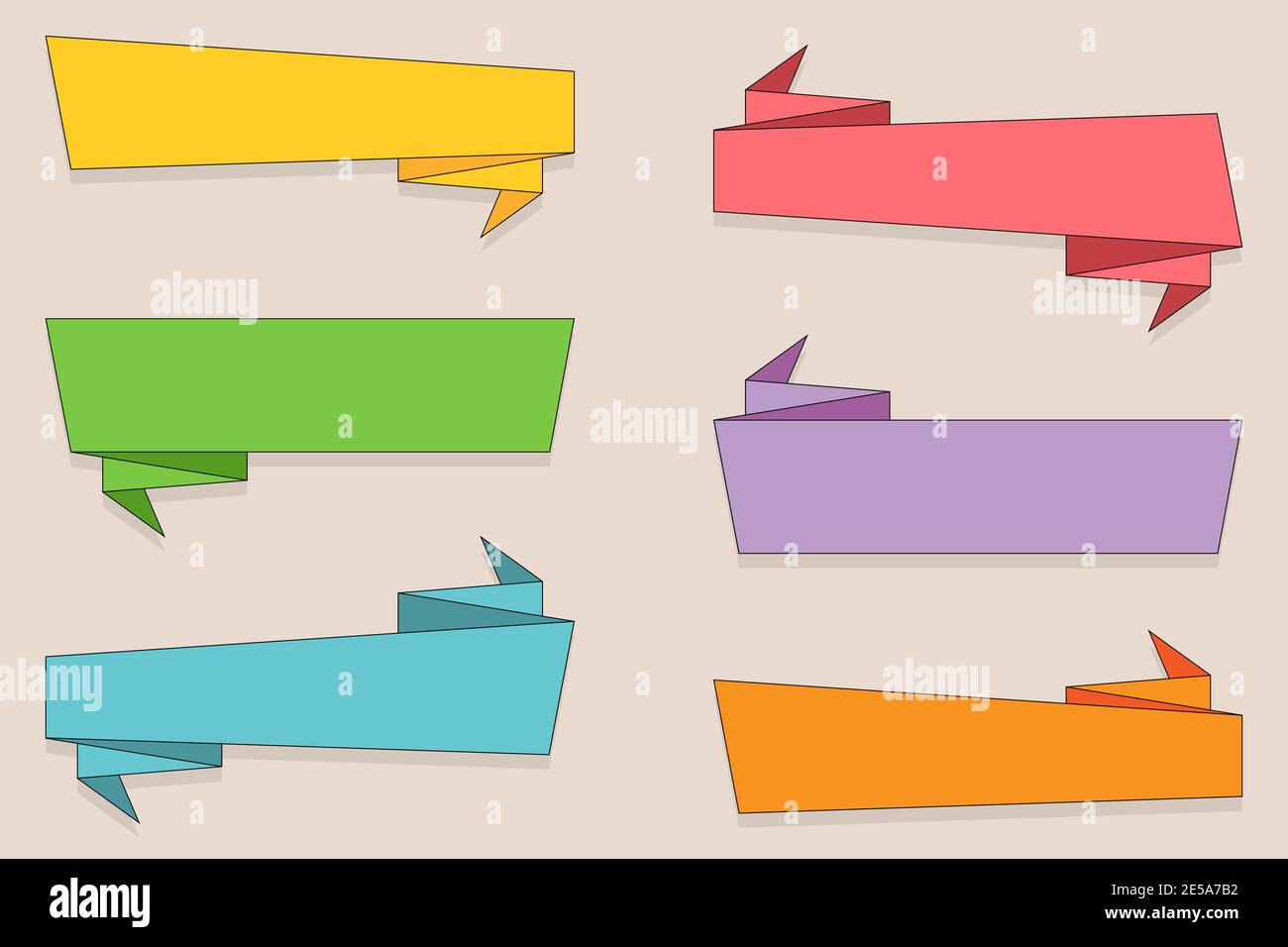 Ribbon banner, Set colorful ribbons in flat style Stock Vector Image ...