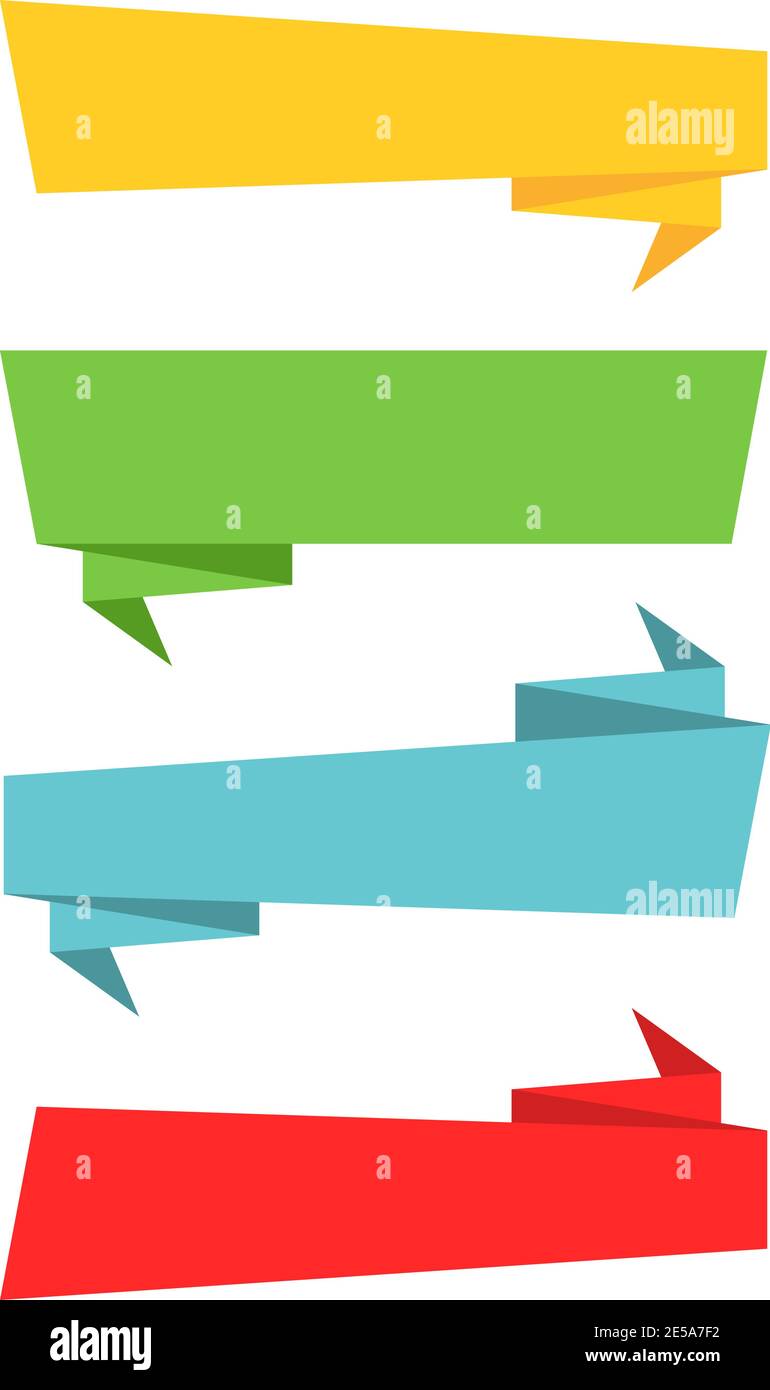 Ribbon banner, Set colorful ribbons in flat style Stock Vector Image ...