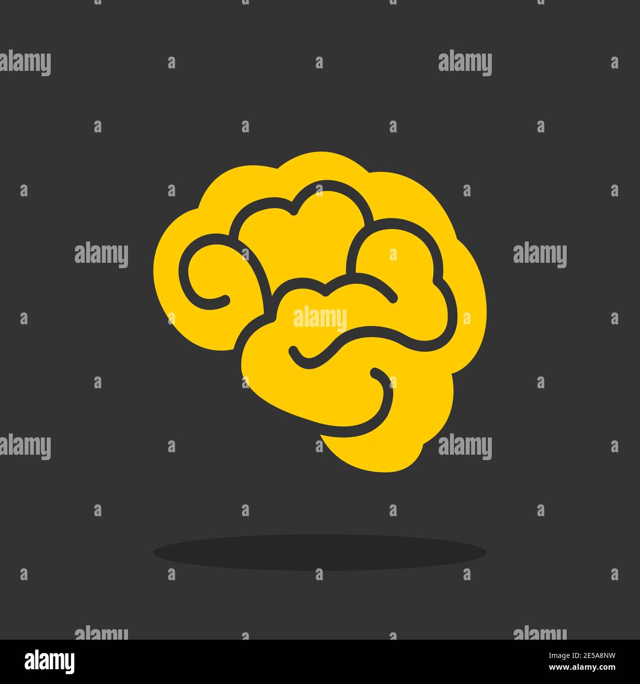 Brain - Vector icon brain in flat design Stock Vector
