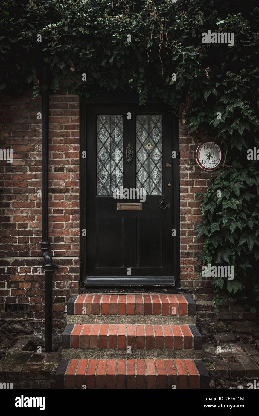 Cottage entrance / door in Rye, East Sussex, England, UK. Stock Photo