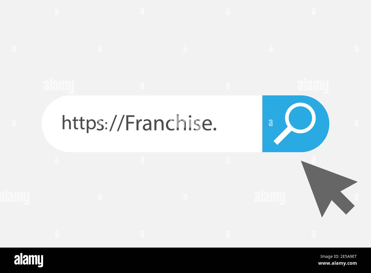 Franchise button icon. Web site icon. Www icon with hand cursor in flat style Stock Vector