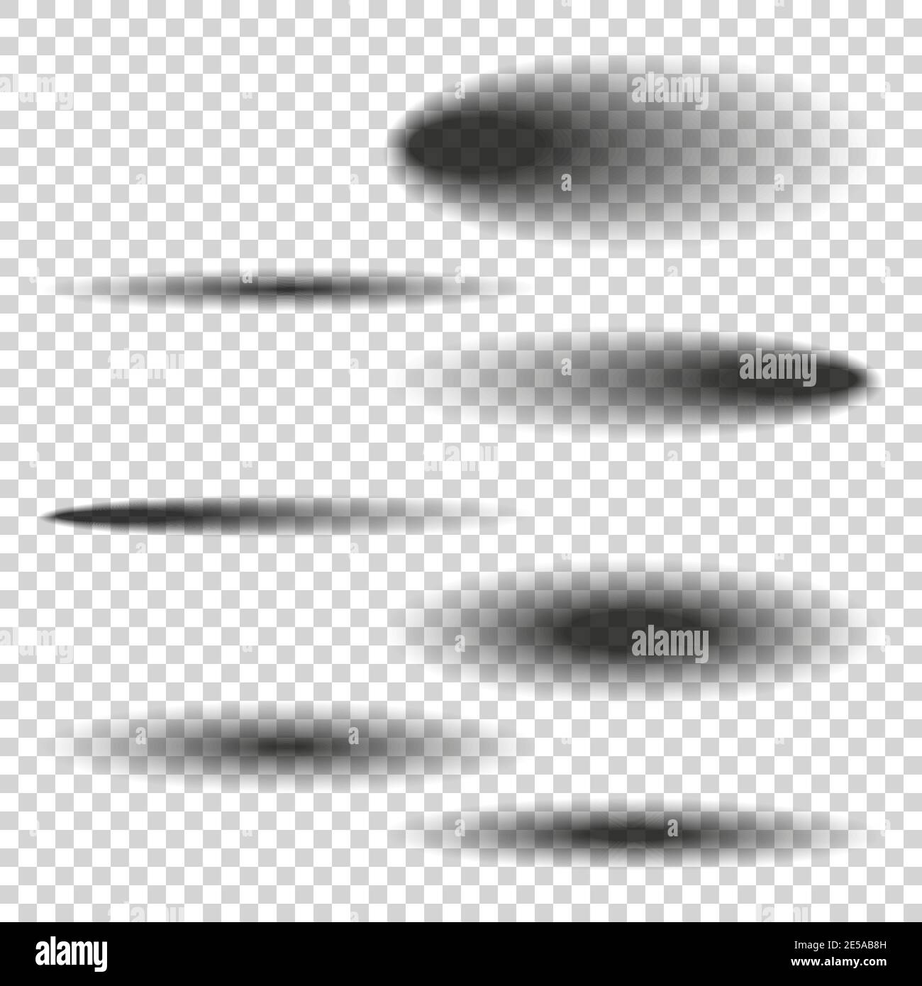 Set oval shadows for your design isolated on transparent vector background Stock Vector