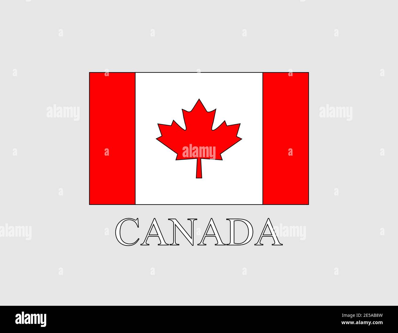 Vector flag Canada on light background in flat style Stock Vector Image ...