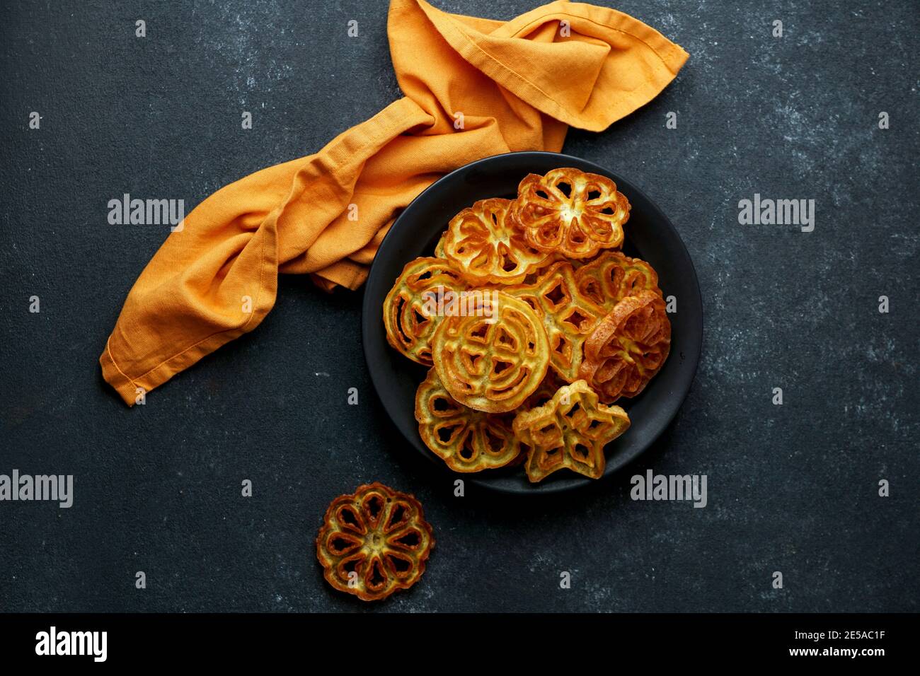 Indian rose cookies, achappam, Achu Murukku indian christmas food Stock Photo