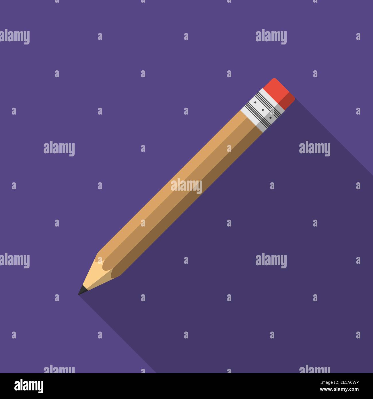 Vector Pencil icon in flat style with shadow. Vector illustration Stock Vector