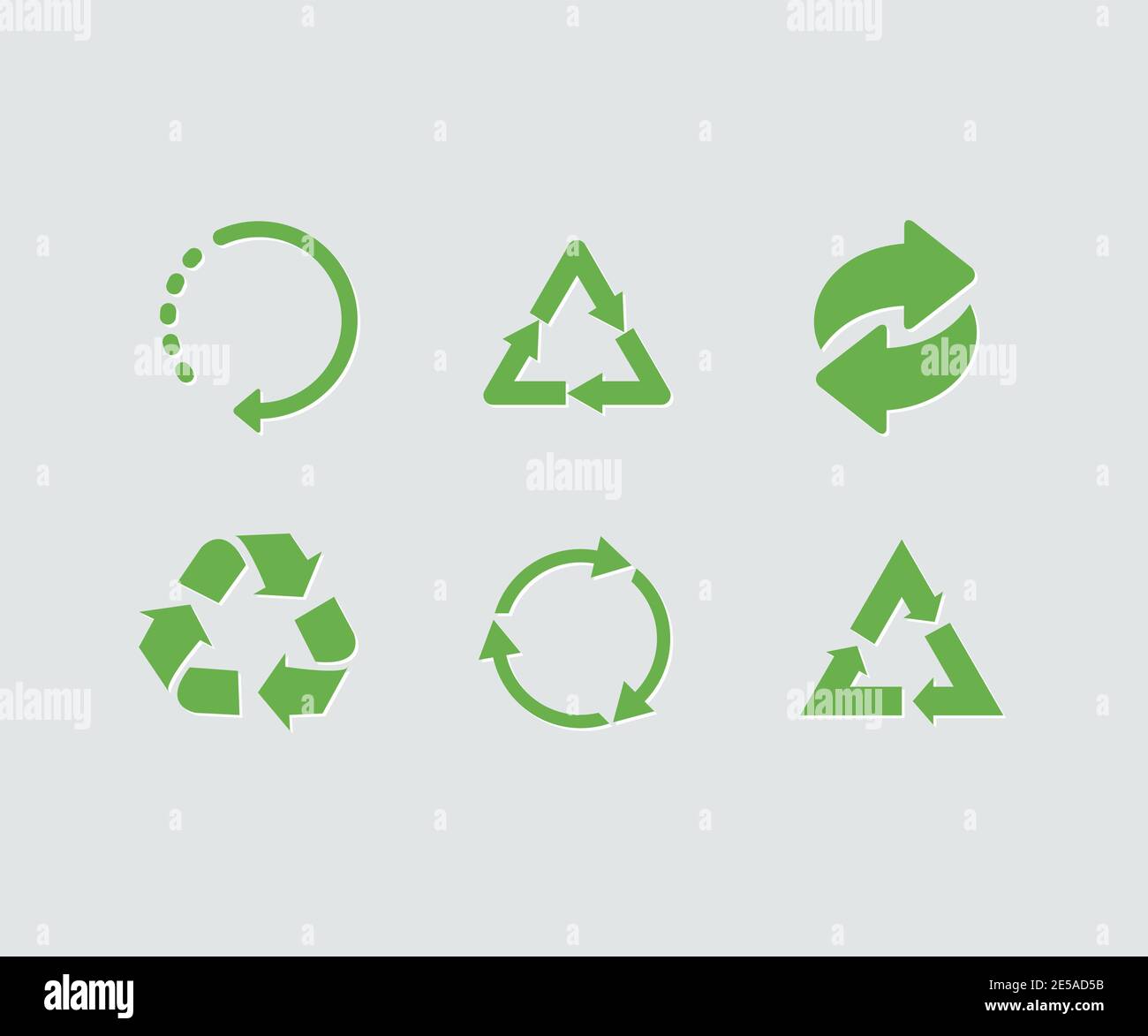 Set of green vector recycle icon. Recycle vector collection Stock ...