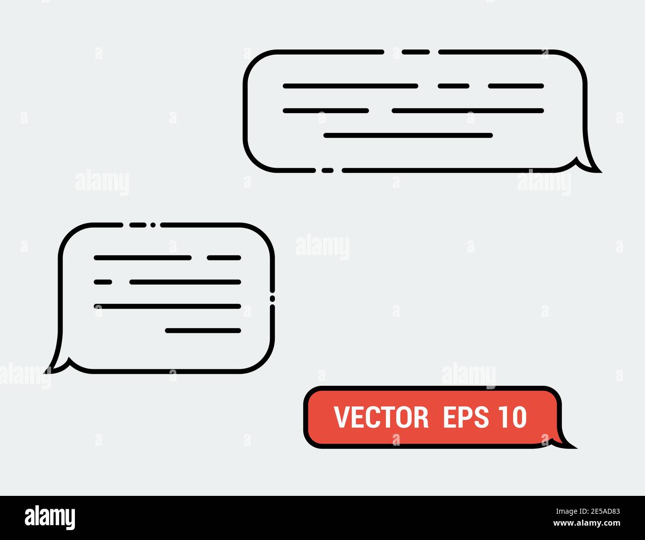 Message - Vector icon. Speech bubble in flat design Stock Vector