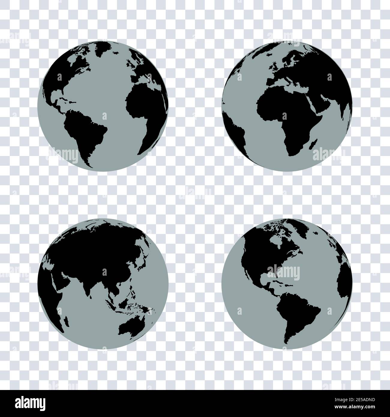 Set of earth globes on transparent background Stock Vector Image & Art ...