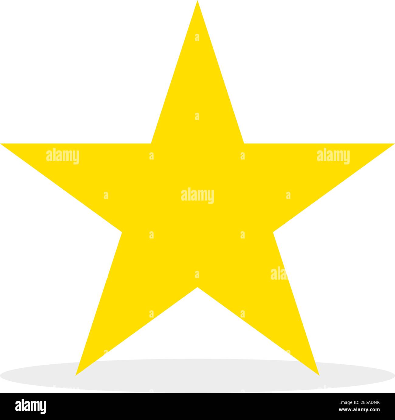 Gold Star icon with shadow in flat design. Eps10 Stock Vector
