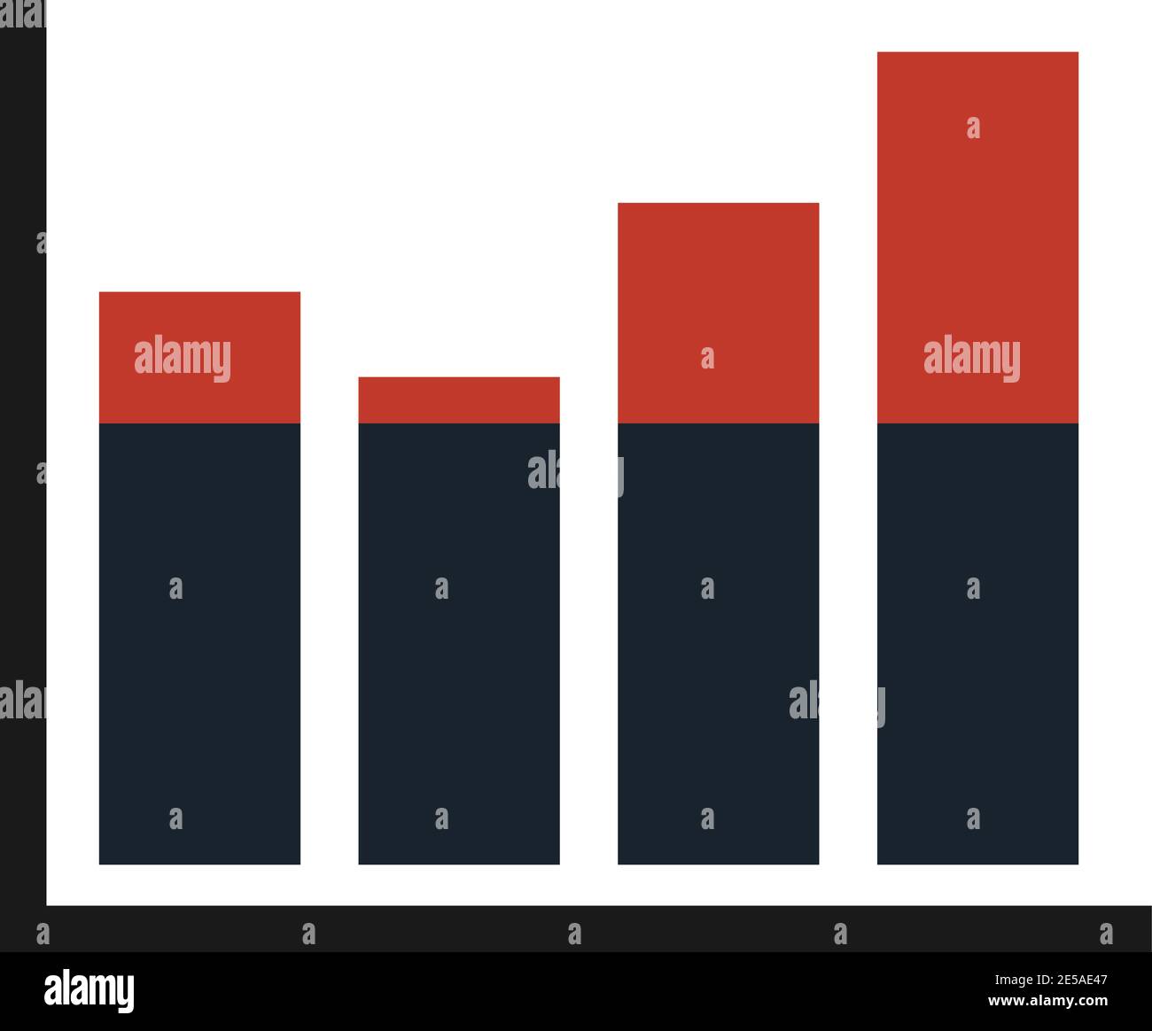 Growing graph vector icon in flat design. Eps10 Stock Vector