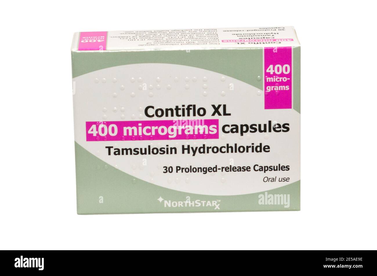 Pack Packet Box Of Contiflo XL 400 Micrograms Capsules Tamsulosin Hydrochloride Stock Photo