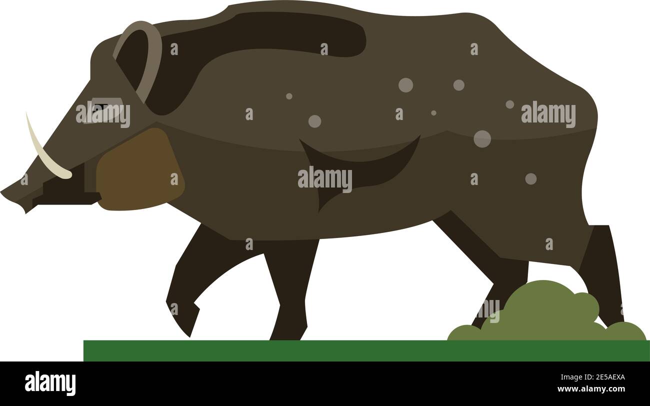 Big boar or wild forest pig isolated on white background Stock Vector ...