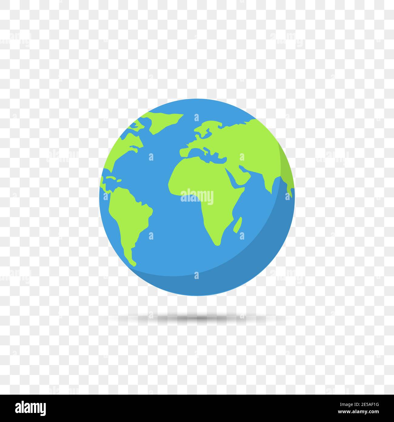 Earth globe in flat design on transparent background. Eps10 Stock Vector