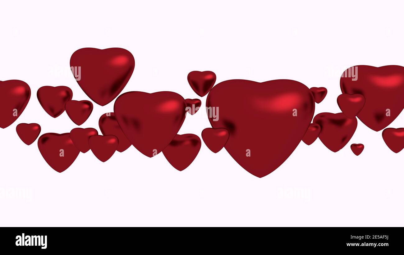 Red hearts on white background for valentine Stock Photo - Alamy