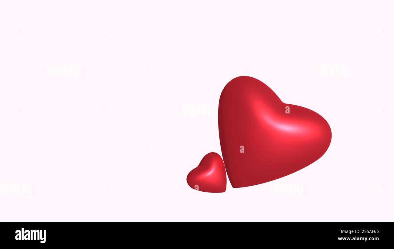 Red hearts on white background for valentine Stock Photo - Alamy